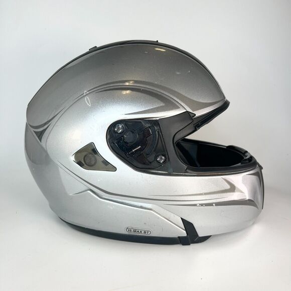 HJC IS-MAX BT Motorcycle Modular Helmet Silver Black Medium No Visor See DESC - Picture 3 of 13